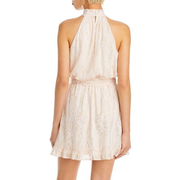 Aqua Womens Chiffon Halter Mini Dress - Image 3