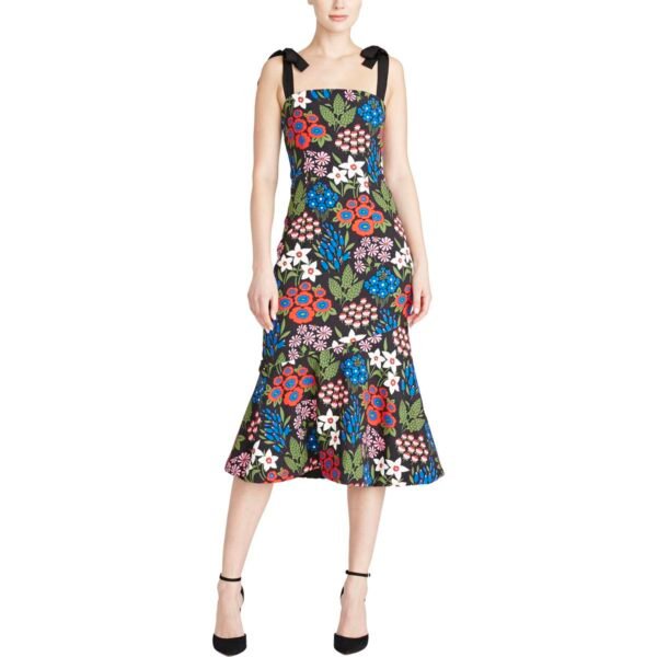 Amur Womens Below Knee Floral Print Midi Dress - Image 3