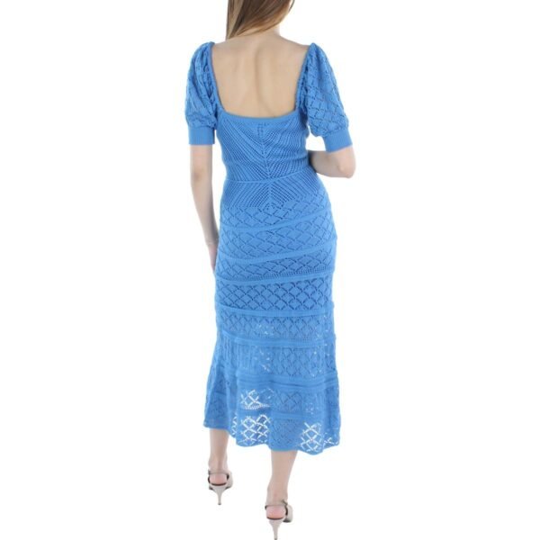 Aqua Womens Crochet Ruffled Midi Dress - Image 3