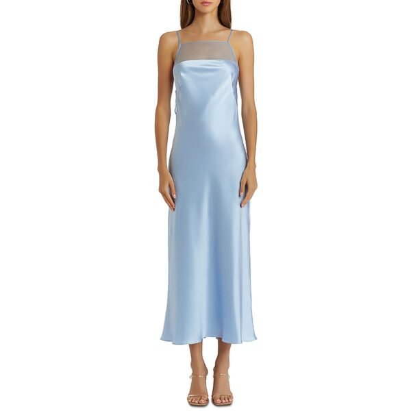 Amanda Uprichard Womens Silk Below Knee Midi Dress