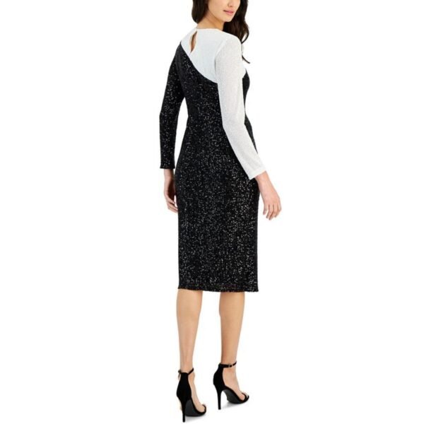 Anne Klein Womens Below Knee Sequined Midi Dress - Image 2